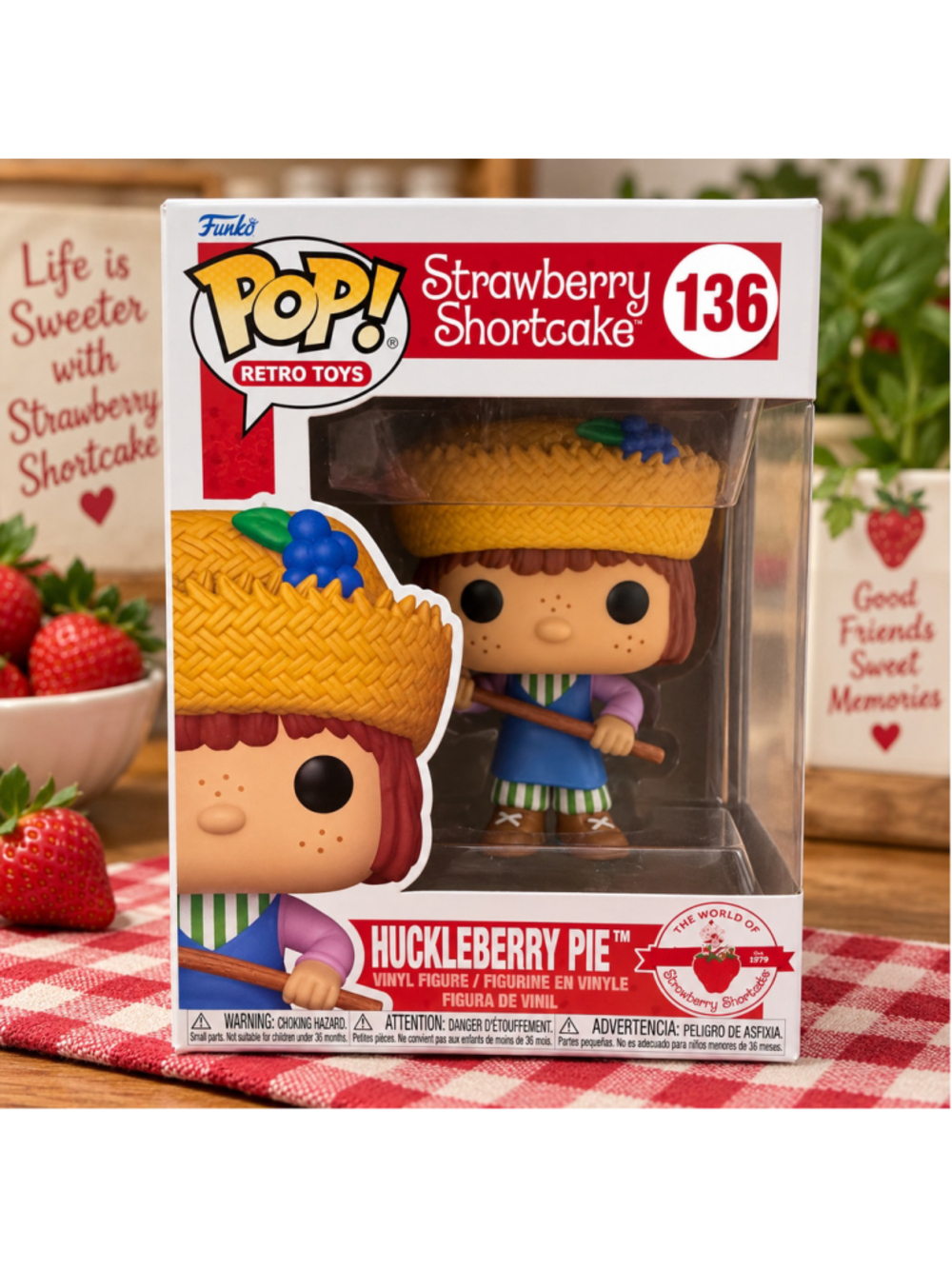 Funko Pop Huckleberry Pie #136 Strawberry Shortcake Retro Toys w/ Protector